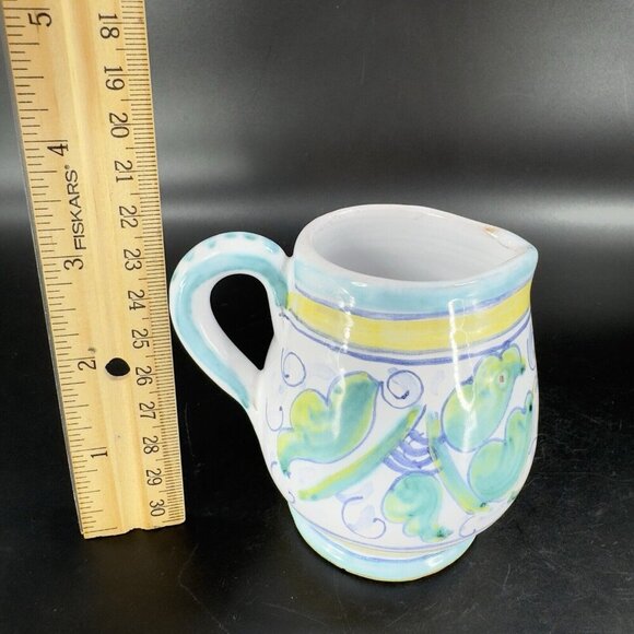 Hand Painted Italian Tuscan Pottery Small Pitcher Creamer Hand Crafted Italy VTG - Picture 5 of 15
